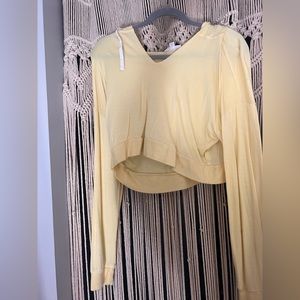 Yellow cropped comfy hoodie